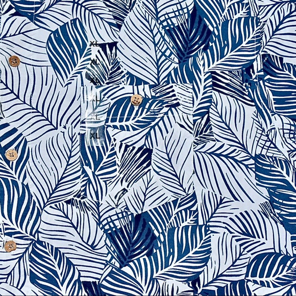 New! Pacific Marlin Men’s Button Down Shirt Leaf Print Pattern Size XL - Picture 5 of 10
